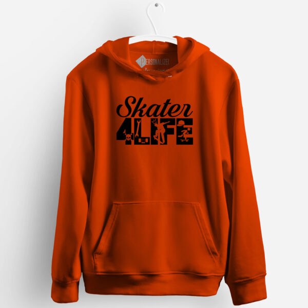 Skater 4Life Sweatshirt com capuz laranja