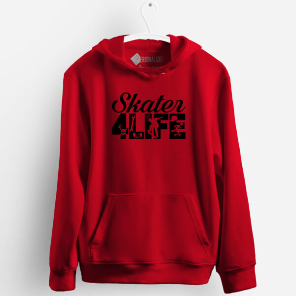 Skater 4Life Sweatshirt com capuz moletom vermelho
