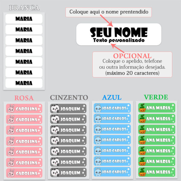 Etiquetas termoadesivas para infantários roupas com nome comprar em Portugal