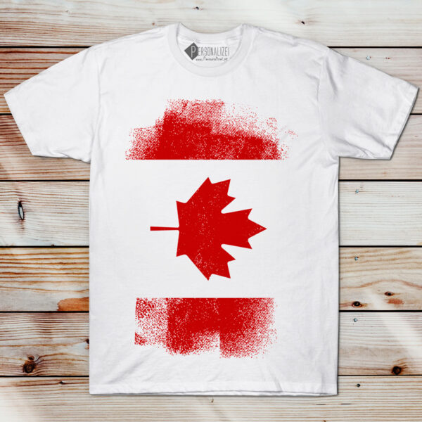 T-shirt Canada manga curta bandeira país