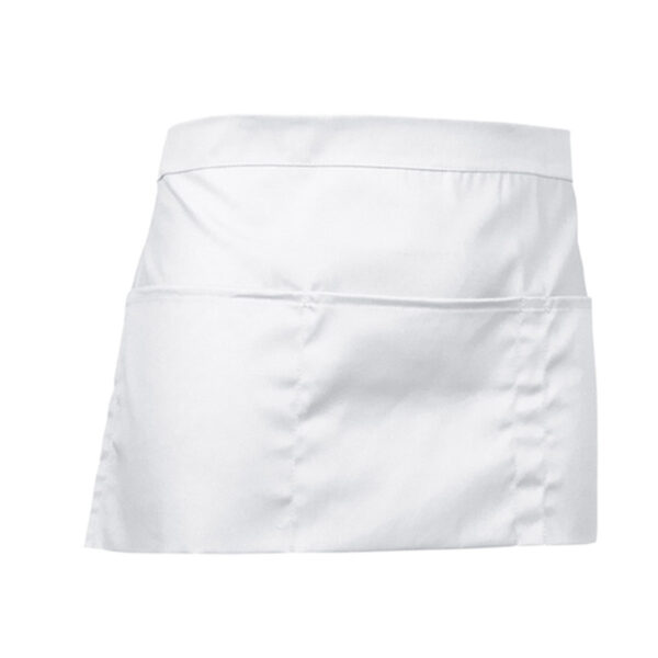 Avental de cintura com bolsos - Unisex branco