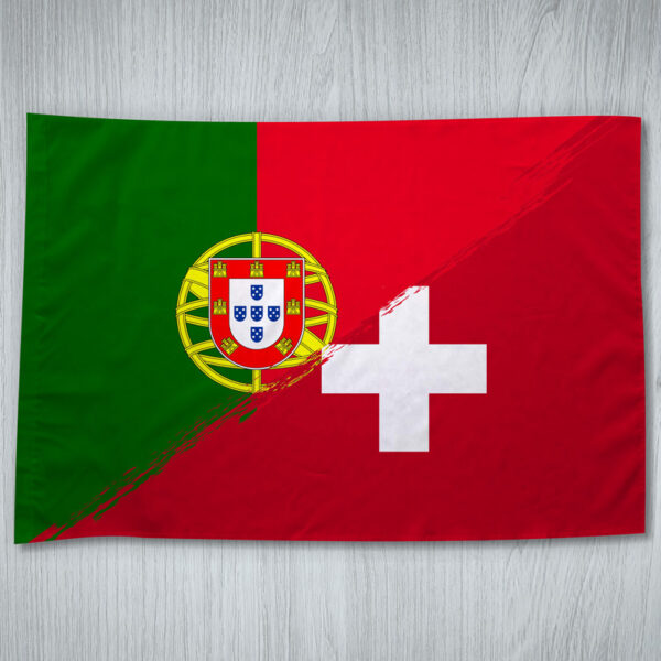 Bandeira Portugal e Suíça mesclada 70x100cm comprar em Portugal