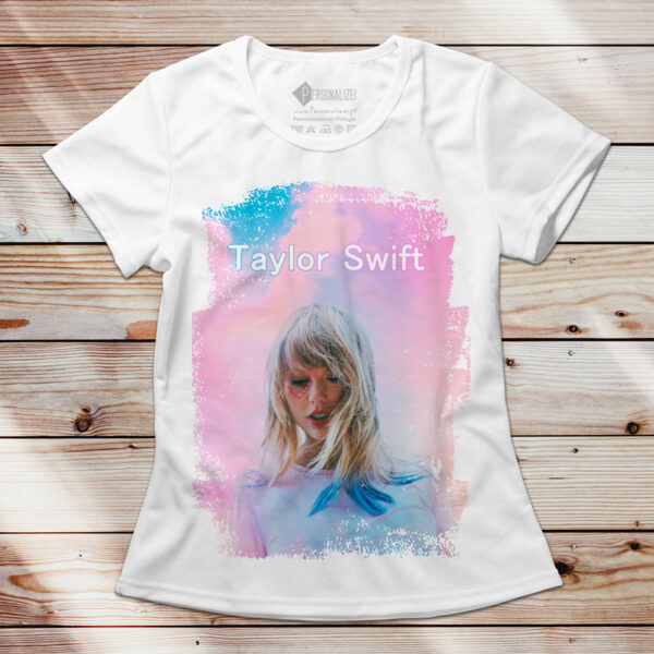 T-shirt Taylor Swift manga curta branca feminina