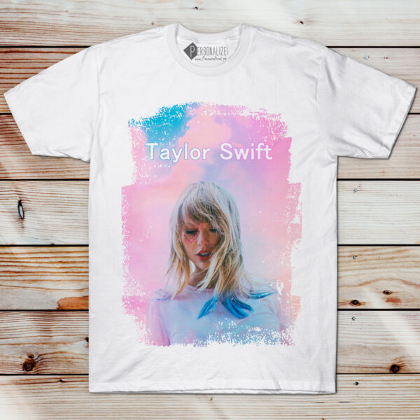 T-shirt Taylor Swift manga curta branca unisex em Portugal