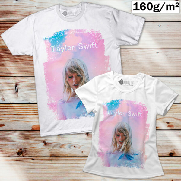 T-shirt Taylor Swift manga curta branca para fãs