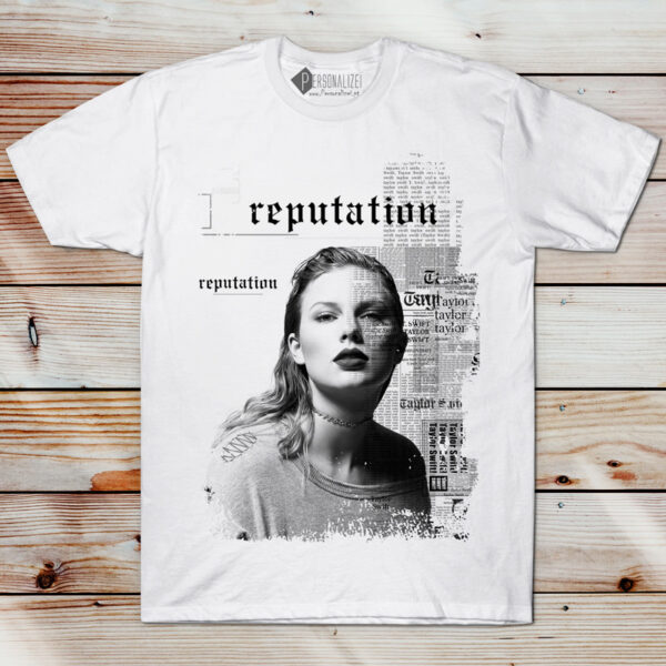 Taylor Swift T-shirt Reputation manga curta branca unisex comprar em Portugal
