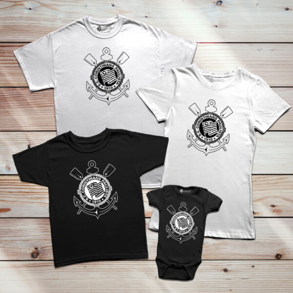 T-shirt/Body Corinthians Homem Criança Mulher para toda família