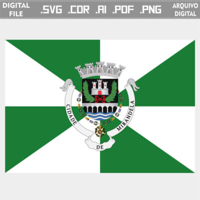 Vector bandeira Mirandela cidade brasão flag cdr ai svg pdf png heraldica download premium hd 4k full hd alta resolução