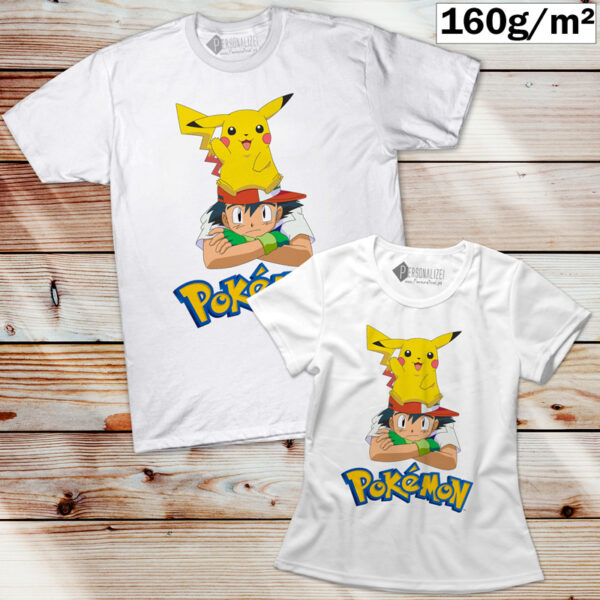 T-shirt Pokémon Ash e Pikachu homem mulher criança comprar