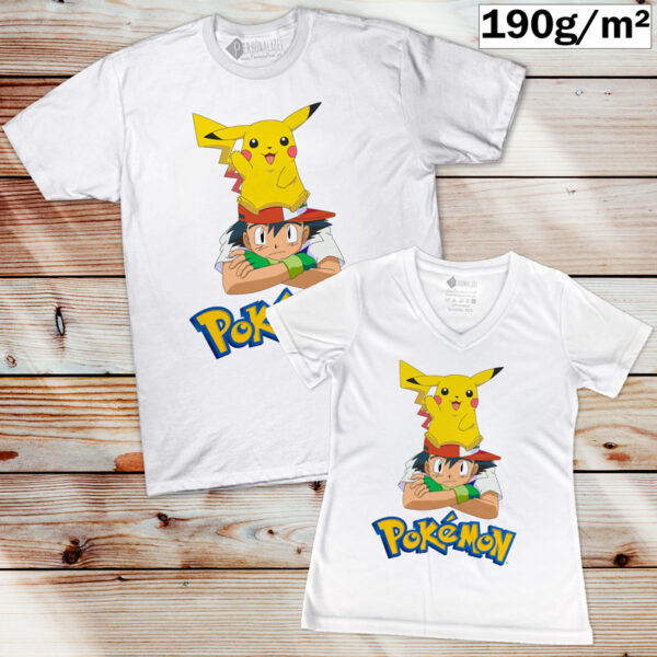 T-shirt Pokémon Ash e Pikachu preço comprar em Portugal