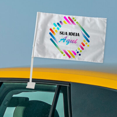 Bandeira para carro personalizada 30 x 45cm com seu logo marca para divulgação