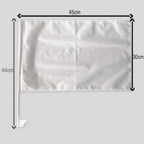 Bandeira Vidro Carro branca para sublimação 30 x 45cm medidas