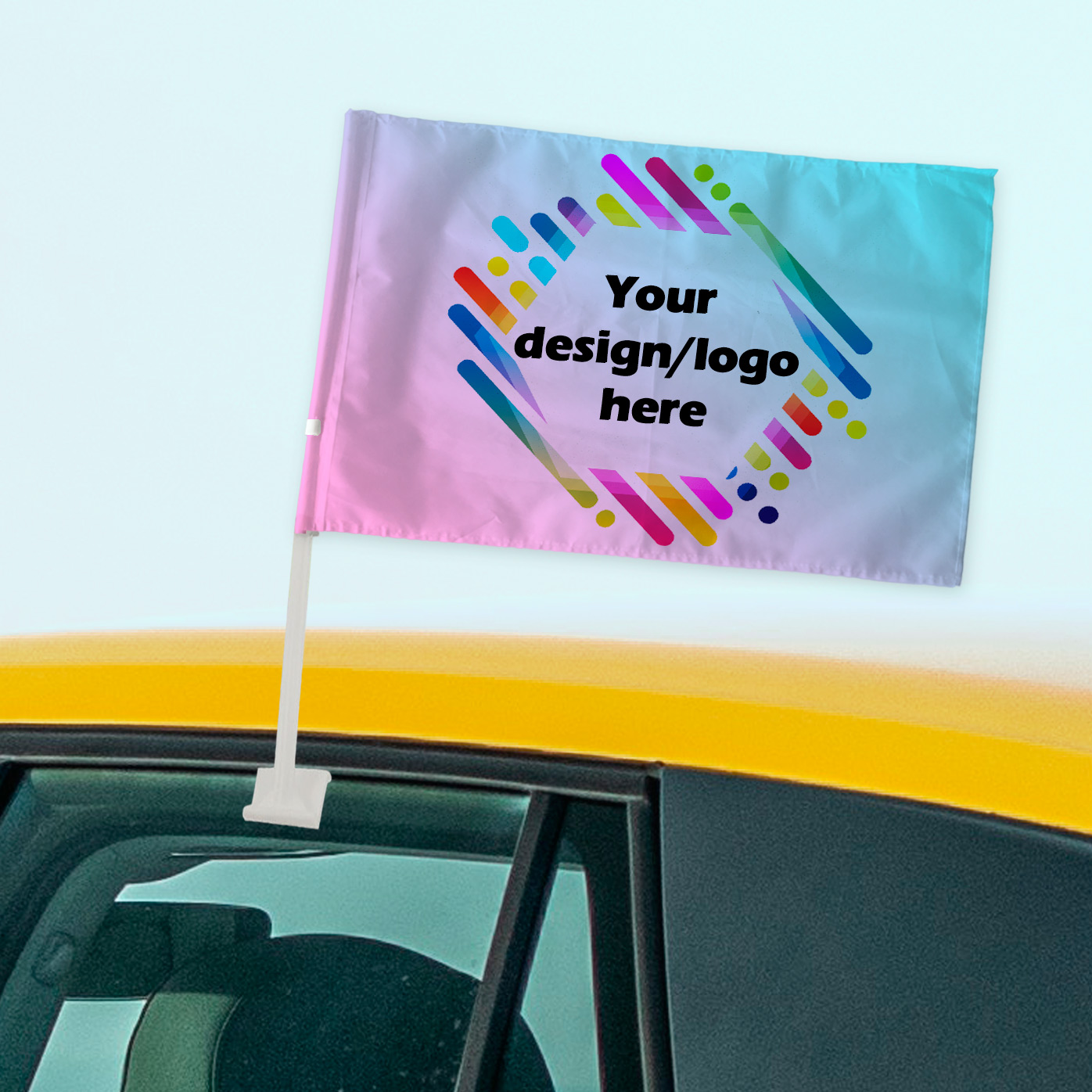 Bandeira para carro personalizada 30 x 45cm com seu logo marca para divulgação