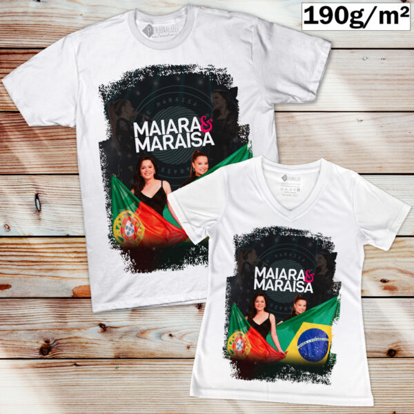 Maiara e Maraisa Portugal T-shirt branca para homem e mulher