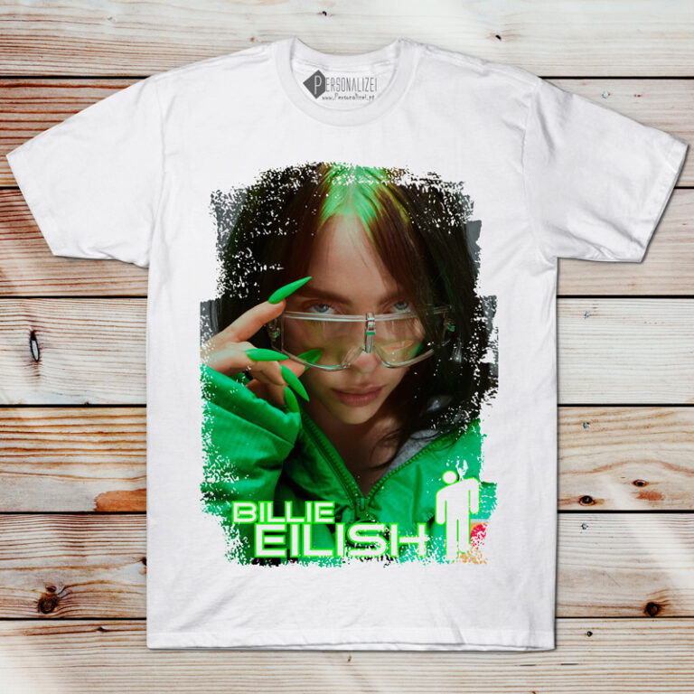 Billie Eilish T-shirt illustratie officiële unisex zwart, Zwart, S Billie Eilish T-shirt illustratie officiële unisex zwart, Zwart, S