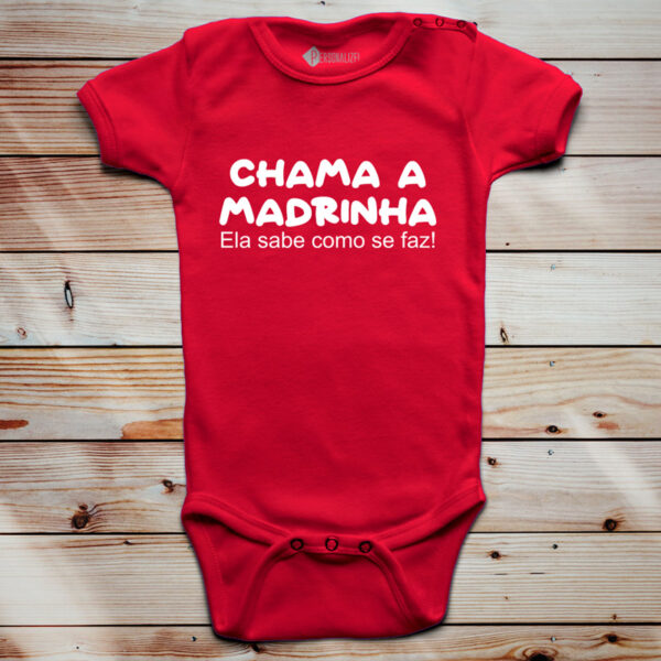 Body bebé Chama a Madrinha/Padrinho vermelho