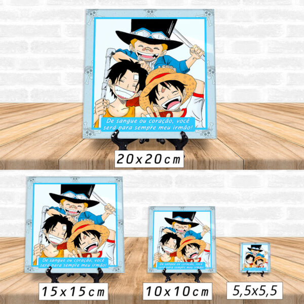 Azulejo Luffy Ace Sabo Para Sempre Irmão presente diferente