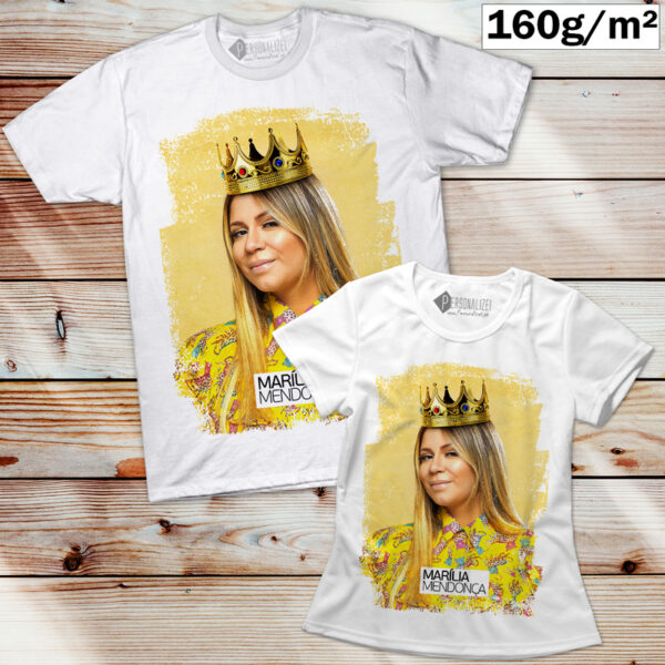 T-shirt Marília Mendonça manga curta branca personalizada