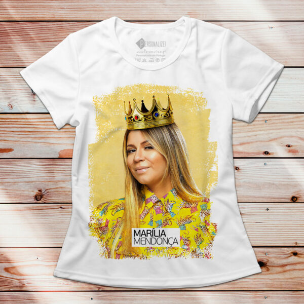 T-shirt Marília Mendonça manga curta branca Feminina