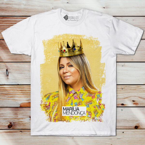 T-shirt Marília Mendonça manga curta branca rainha