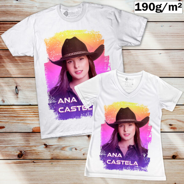 T-shirt Ana Castela manga curta branca para homem e mulher