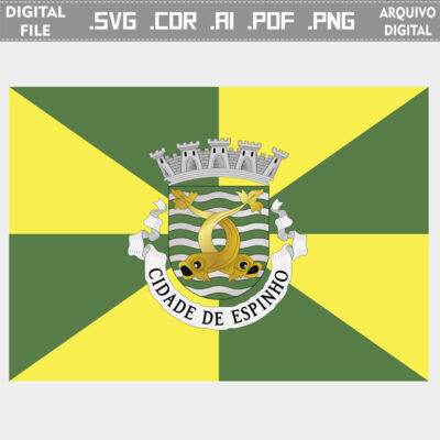 Vector bandeira Espinho cidade brasão flag cdr ai svg pdf png comprar sacar portugal