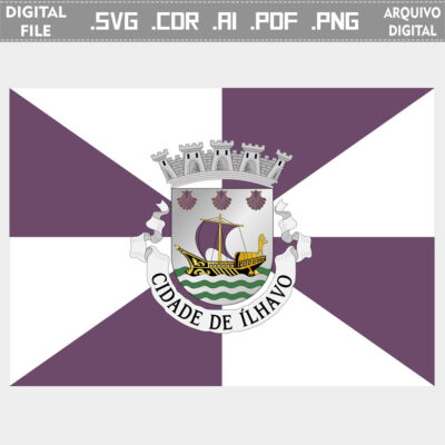 Vector bandeira Ílhavo cidade brasão flag cdr ai svg pdf png comprar