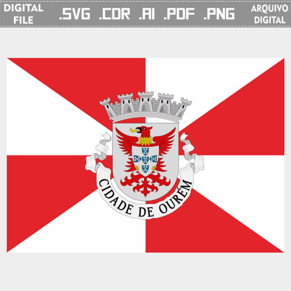 Vector bandeira Ourém cidade brasão flag cdr ai svg pdf png download edição