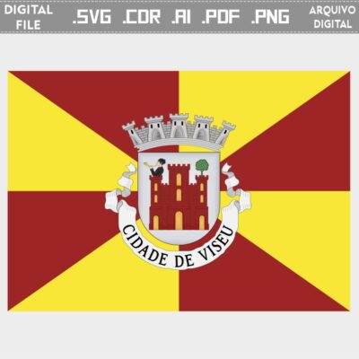 Vector bandeira Viseu cidade brasão flag cdr ai svg pdf png sacar para editar