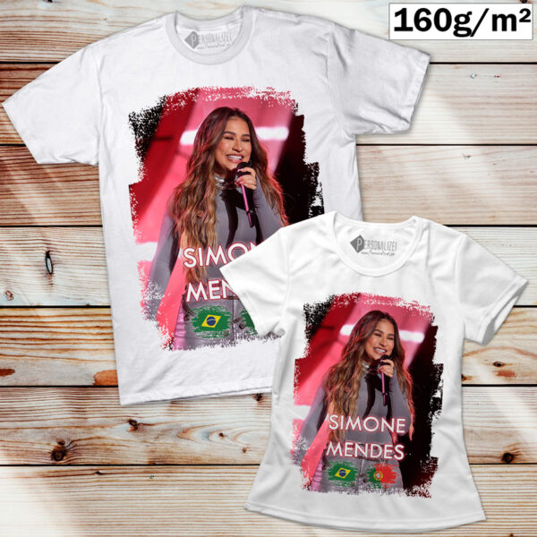 T-shirt Simone Mendes manga curta branca comprar para show