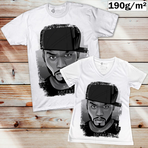 T-shirt 50 Cent Branca manga curta em POrtugal