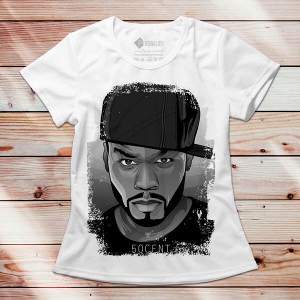 T-shirt 50 Cent Branca manga curta para senhora