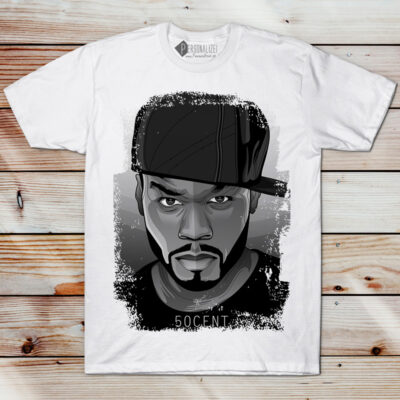 T-shirt 50 Cent Branca manga curta unisex