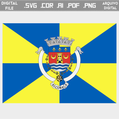 Vector bandeira Alcobaça cidade brasão flag cdr ai svg pdf png Comprar