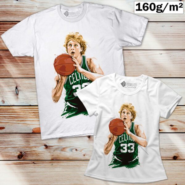 T-shirt Larry Bird Boston Celtics NBA manga curta homem mulher criança