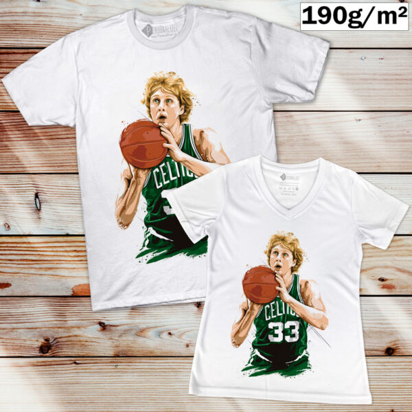 T-shirt Larry Bird Boston Celtics NBA manga curta camiseta