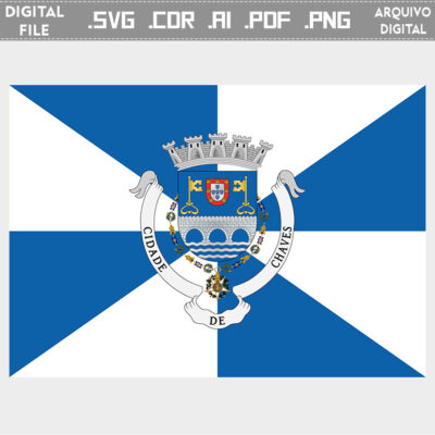 Vector bandeira Chaves cidade brasão flag cdr ai svg pdf png comprar em Portugal