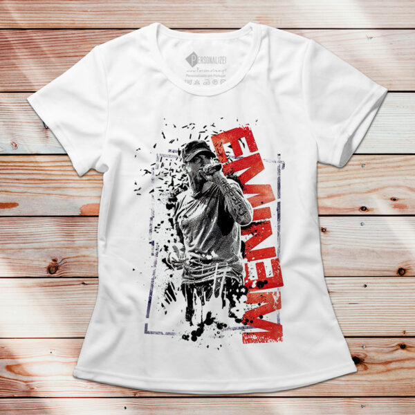 T-shirt Eminem Branca manga curta feminina