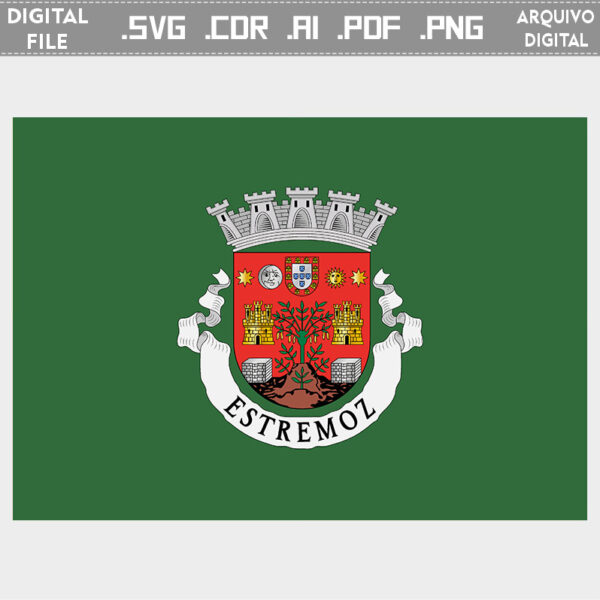 Vector bandeira Estremoz cidade brasão flag cdr ai svg pdf png comprar sacar