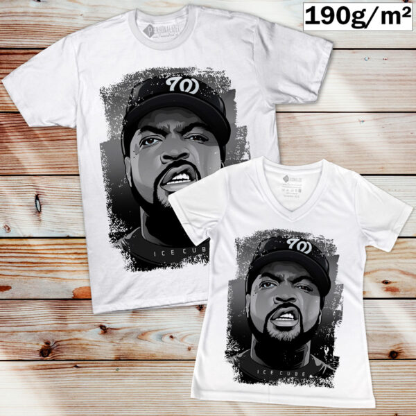 T-shirt Ice Cube Branca manga curta personalizada em Portugal