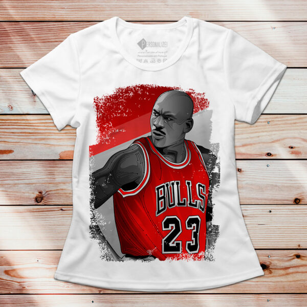 T-shirt Michael Jordan 23 Chicago Bulls NBA manga curta feminina