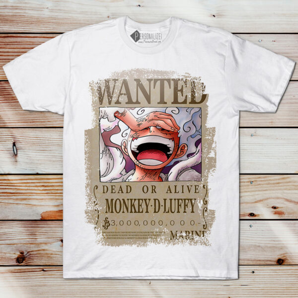 T-shirt Luffy Modo Nika Deus Wanted Anime One Piece comprar