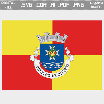 Vector bandeira Oleiros Vila brasão flag cdr ai svg pdf png download sacar baixar