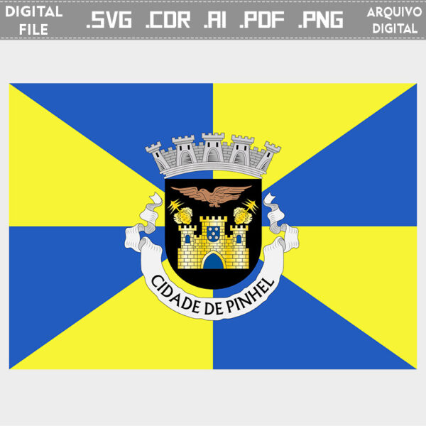 Vector bandeira Pinhel cidade brasão flag cdr ai svg pdf png download premium sacar