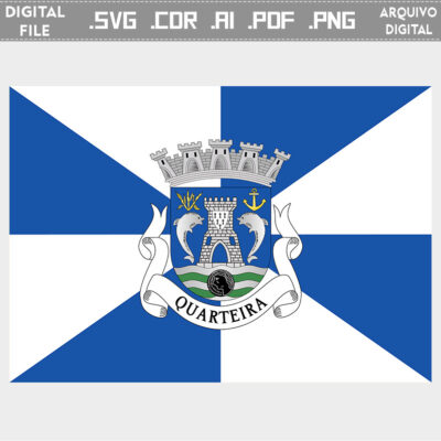 Vector bandeira Quarteira cidade brasão flag cdr ai svg pdf png vetorial sacar