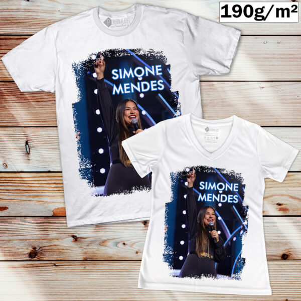 Simone Mendes T-shirt Branca manga curta roupas para fãs