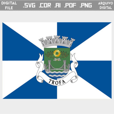 Vector bandeira Trofa cidade brasão flag cdr ai svg pdf png brasão municipal