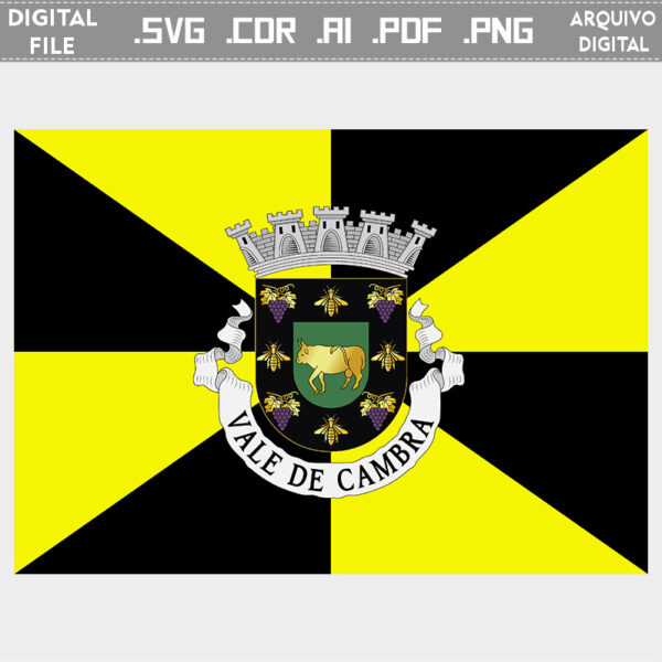 Vector bandeira Vale de Cambra cidade brasão flag cdr ai svg pdf png vetorial editavel alta resolução