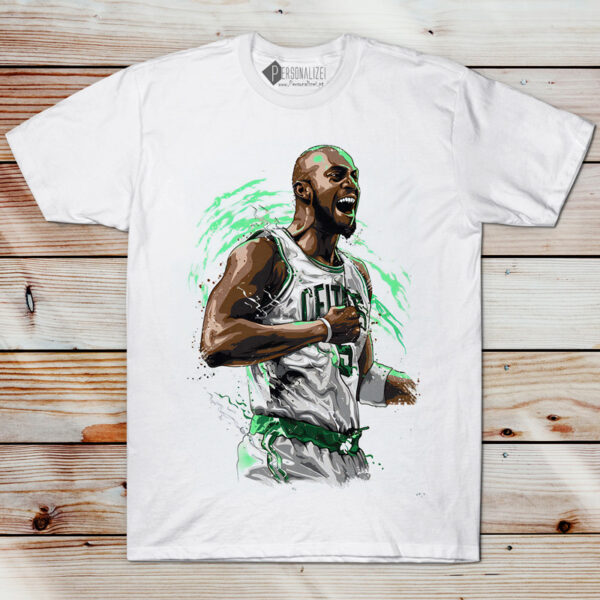 T-shirt Kevin Garnett 5 Celtics NBA manga curta homem e mulher