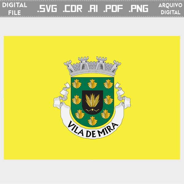 Vector bandeira Mira cidade brasão flag cdr ai svg pdf png para impressão